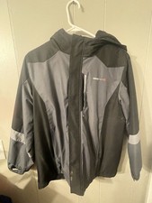 Boys Swiss Tech Fleece Lined Black/Gray Jacket w/Sherpa Lined Hood Xl 14/16