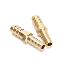 2pcs Brass Hose Barb OD (1/4" to 5/16") for Air Water Fuel Hose Adapter Joine...