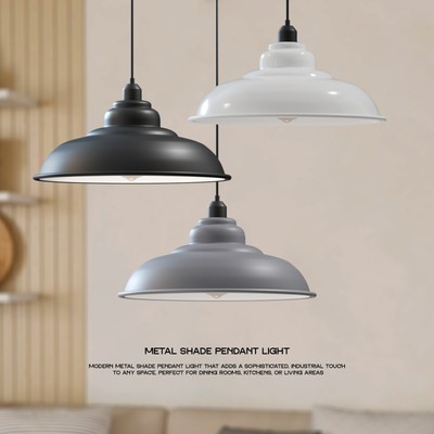 Industrial Pendelleuchte Deckenleuchte hängend verstellbar Metallschirm Küchenlampe