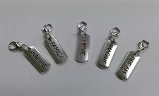 Charm Clip-On Inspiration Words 4 Bracelet Purse Bag Zipper Backpack Keychain