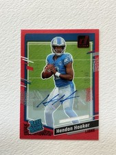 2023 Panini Clearly Donruss Hendon Hooker Red Auto /49 #61 Rookie RC SP
