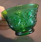 Anchor Hocking Forest Green Depression Sandwich Oatmeal Glass Bowl 3.5" x 2.5"