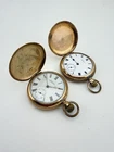 2 Antique Waltham Gold Filled Pocket Watches Hunter Cases Spares Repairs