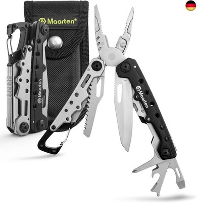 Maarten Multifunktionszange, 11 in 1 Kleines Karabiner Multitool Werkzeug,