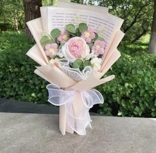 Crochet Flower Bouquet - Knitted Flowers Handmade Gift for Graduation  Decor