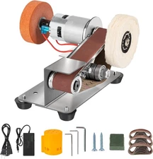 TOOVEM Mini Belt Sander-15 Degree Belt Grinder, Electric Belt Sander Polishing