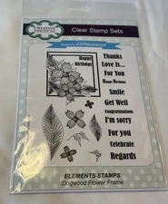 Creative Expressions Elements Stamps Clear Stamp Set - Dogwood Flower Frame -New