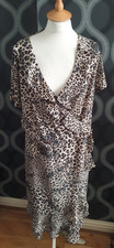 Yours Leopard Print Wrap Style Summer Dress Size 26/28
