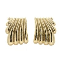 Cavill Damen Ohrringe 925 Sterling Silber Vergoldet 15Mm Wellenform