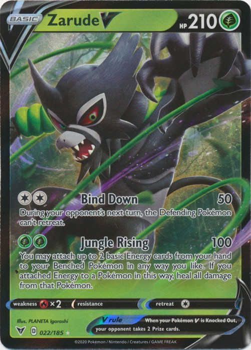 Pokemon TCG Zarude V 022/185 Ultra Rare Sword & Shield: Vivid Voltage NM
