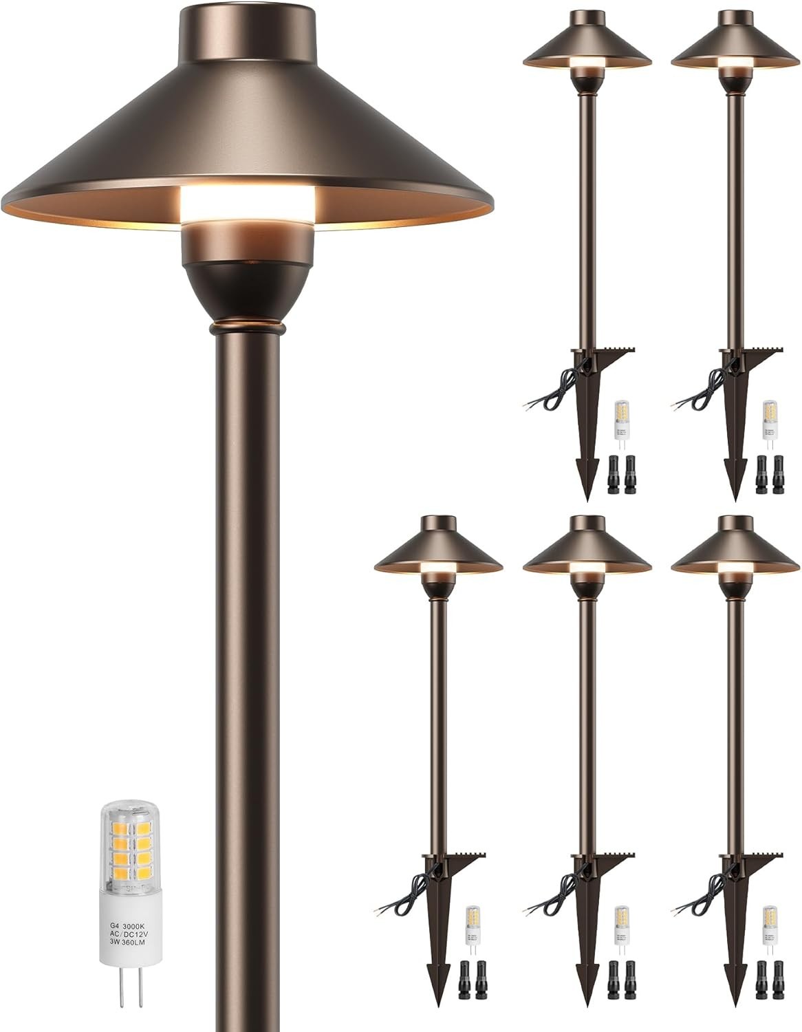 Low Voltage Landscape Lighting 6-Pack, Aluminum 12V Pathway 