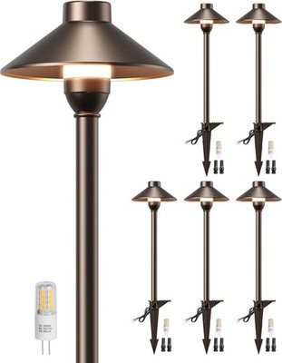 Low Voltage Landscape Lighting 6-Pack, Aluminum 12V Pathway Lights with G4 Bulbs
