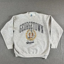 Vtg Georgetown Hoyas Sweatshirt Men L Gray 1988 80s Desert Sportswear Made USA