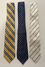 Lot Of 3 Men’s Ties Different Brands And Materials See Description For Details