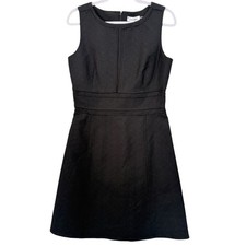 Calvin Klein Dress Sz 6 Fitted A-Line Sleeveless Black Textured Career Business