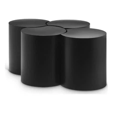 Meridian Furniture Dimple 4 Piece Black Iron Metal Coffee Table