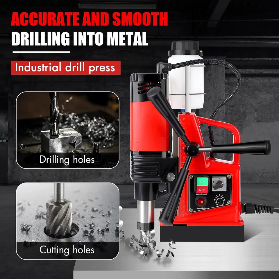 Magnetic Drill Press 1400W 810RPM Mag 2" Boring 10-Speed Core Drilling Machine - Image 3 of 4