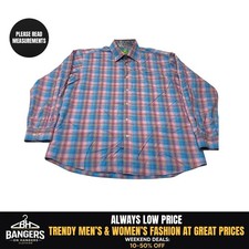Forsyth Of Canada Dress Shirt Mens XL Multi Color Check Non Iron Button Up 9345