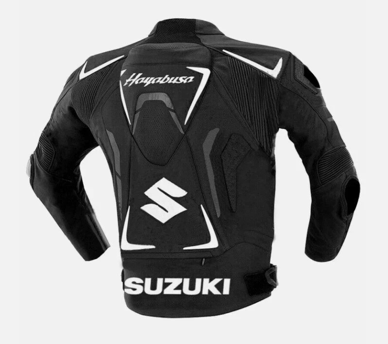 Suzuki GSXR Motorcycle Jacket Racing HAYABUSA Black Leather Motorbike Racer Suit - Image 2 of 4