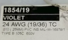 Alpha Wire 1854/19 #24awg Tinned Copper Hook Up Wire MIL-W-16878E/1 Violet /50ft