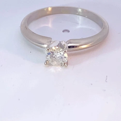 Lady's Diamond Solitaire Ring .25 CT. 14K White Gold 1.9g Size:5 (MI1068926)
