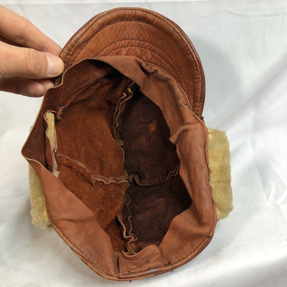 Original 1950s Vintage Leather Motorcycle Cap Harley Davidson | eBay