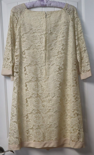 Vintage 1960s Bridal short floral ivory lace dress - Picture 5 of 9