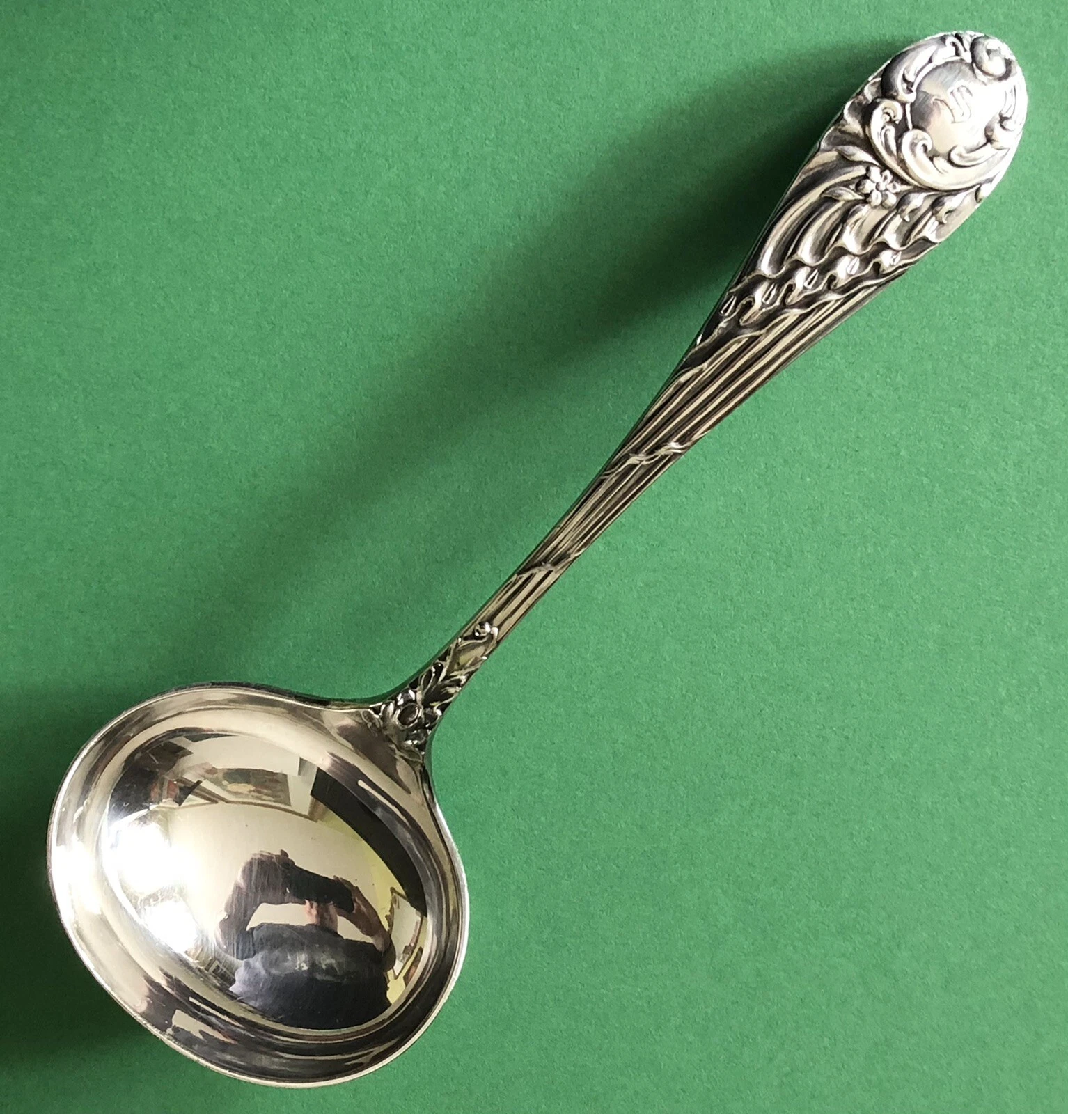 1893 ENGLISH SHEFFIELD SILVERPLATE TRADITIONAL RELISH SPOON or GRAVY SAUCE LADLE