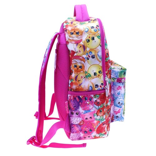 SHOPKINS 16" ALL OVER PRINT BACKPACK GIFT GIRL KIDS SCHOOL BOOK BAG W CARRY CASE - 第 2/11 張圖片