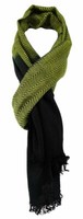 Tigertie Designer Schal In GrasgrüN Schwarz Gemustert - SchalgrößE 180 X 50 Cm