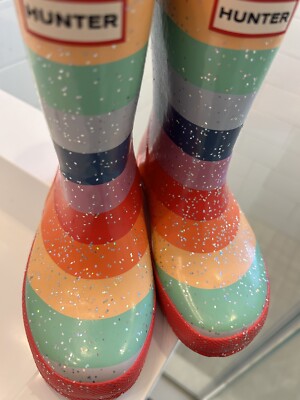 HUNTER Toddler Rain Boots US Size 9 Rainbow Glitter New UK Size 8