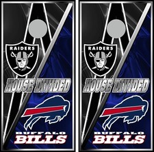 raiders  bills house divided 0457 cornhole board vinyl wraps