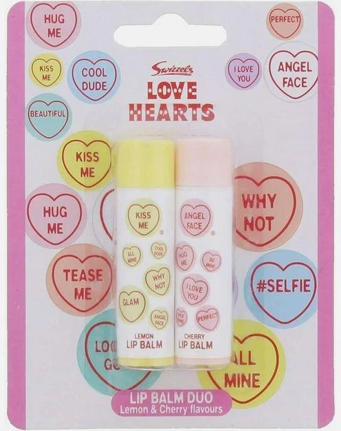 Swizzels Love Hearts Lip Balm Twin Pack (Lemon & Cherry)