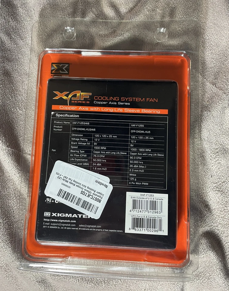 Ventilador de refrigeración Xigmatek eje de cobre manga larga duración cojinete XAF-F1253 LED Foto 2 de 3