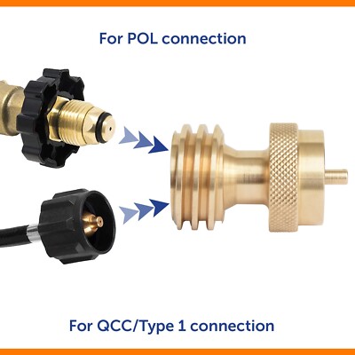 1lb to 20lb Propane Tank Adapter with Valve, Conver CGA600