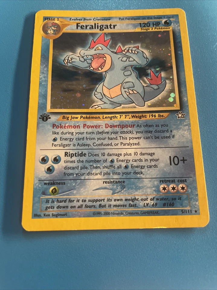 1st Ed Feraligatr Holo Rare 5 Neo Genesis EX - Image 3 of 4