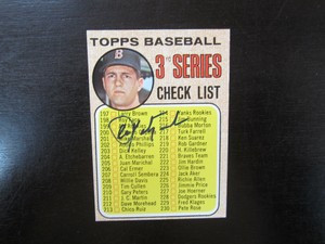 1968 Topps # 192 Checklist Carl Yastrzemski Autograph ...