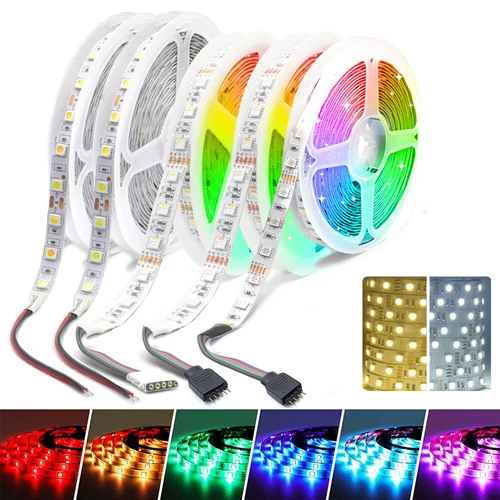 5m LED Stripe 12V Dimmbar RGB RGBW warm kaltweiβ Streifen 5050SMD Lichtleiste - Bild 1 von 20