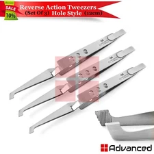 3 Pcs Ortho Bracket Holding Positioning Dental Reverse Action Tweezers Hole Grip