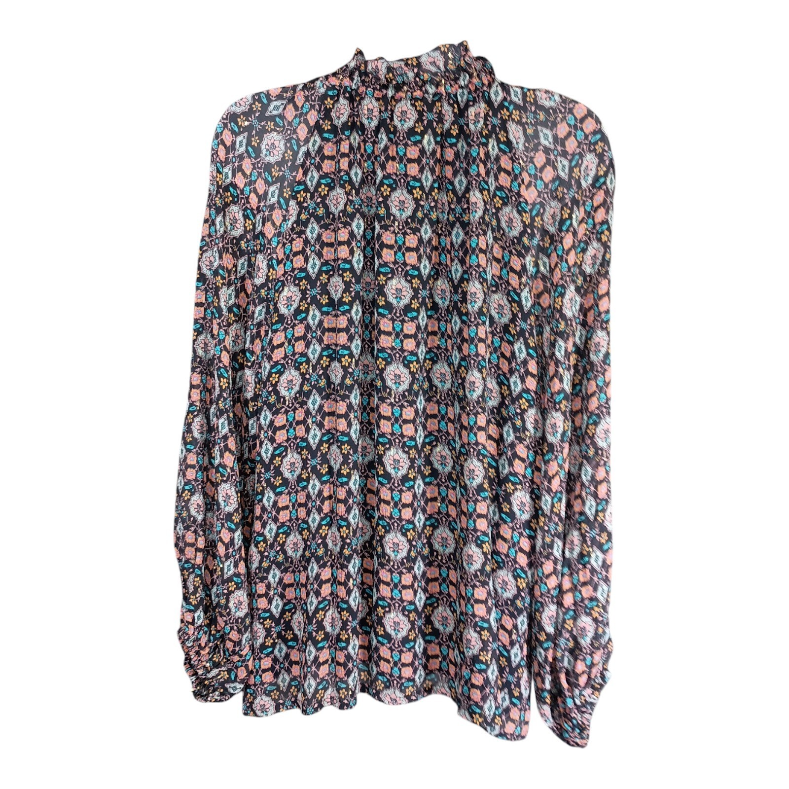 Figue Blouse S Womens Multicolor Basic Lined Tie … - image 3