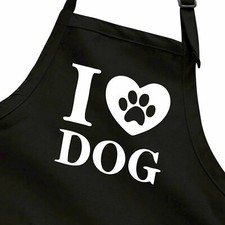 Love Dog Paw Apron Kitchen Cook Home Chef Gift Gift Heart Paw Doggy Puppy Lover