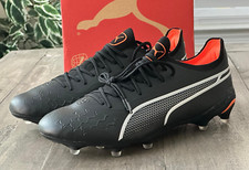 Puma Men's US 10 King Ultimate FG/AG Black-Silver-Orange Soccer Cleats 107097-02