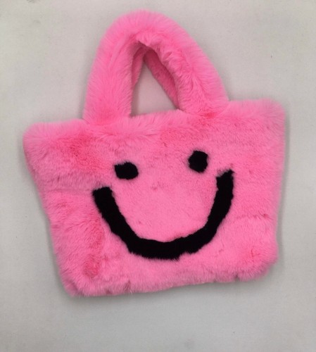 fluffy smiley face bag