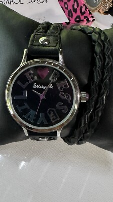 Betsey Johnson Goes 40  Black  Double-Wrap Watch Betsy Johnson Watches - Etsy main image 4