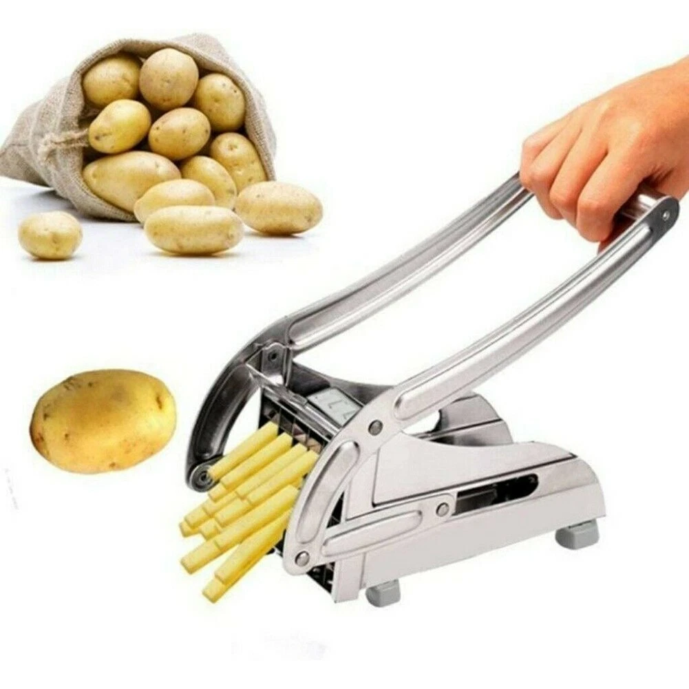 Stainless Steel French Fry Cutter Potato Vegetable Slicer Chopper Dicer 2  Blade