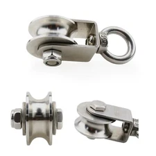M10 U Groove Swivel Pulley Cable Pulley Wire Roller Bearing Rope Pulley
