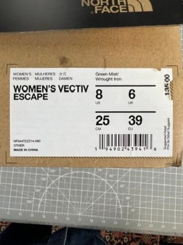 The North Face Women’s Vectiv Escape Shoes Sz 8 US 39 EU Green Mist/Wrought Iron - Picture 9 of 9