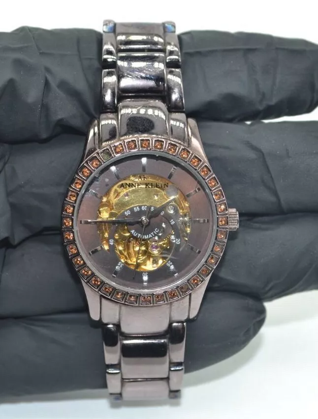 AK ANNE KLEIN Automatic Ladies SKELETON Watch Two Tone S Steel Bracelet 10 9149 eBay