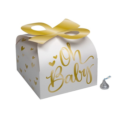 Oh Baby Shower Gift Boxes with Bow - 12 Pc - Picture 1 of 1