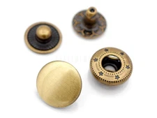 10 Pack Snap Fasteners Color Plated Solid Brass Metal Snaps Heavy Duty Press ...